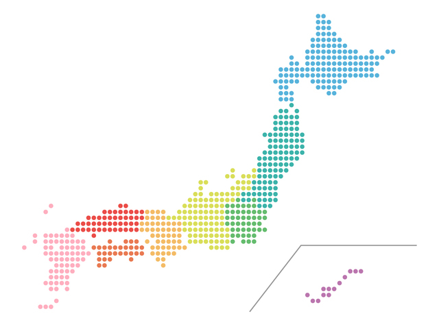 日本地図（ドット）