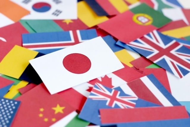 日本を中心とした各国の国旗